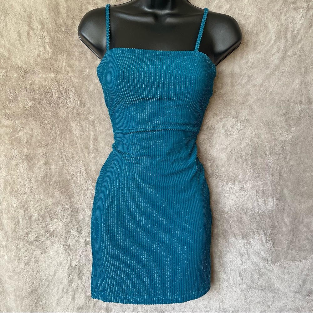 Teal Shimmer Bodycon Dress